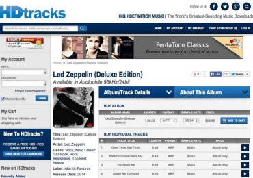 HD Tracks Adds Led Zeppelin