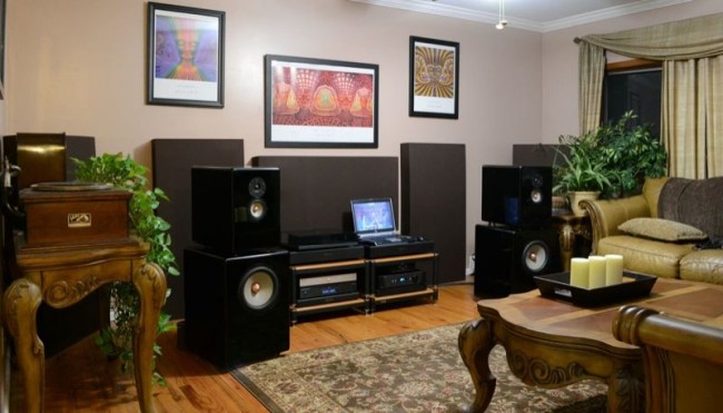 Acoustics panels in living room