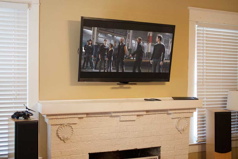 MantelMount Fireplace TV mount raised