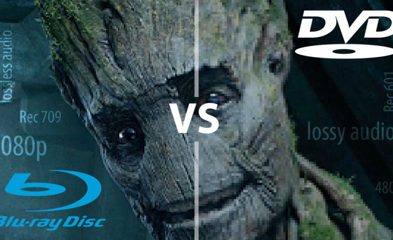 Blu-ray vs DVD starring Groot