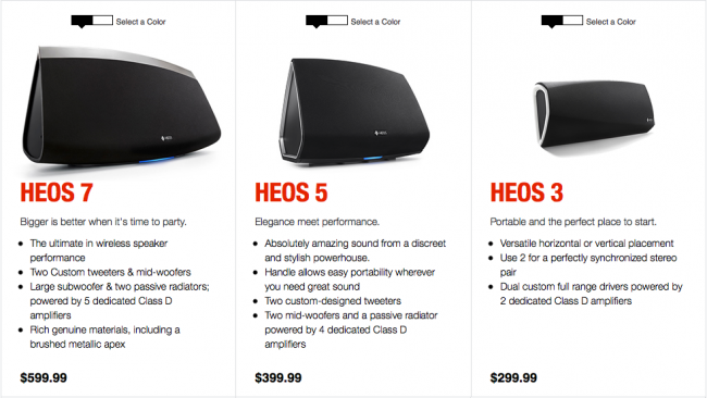Denon HEOS speakers lineup