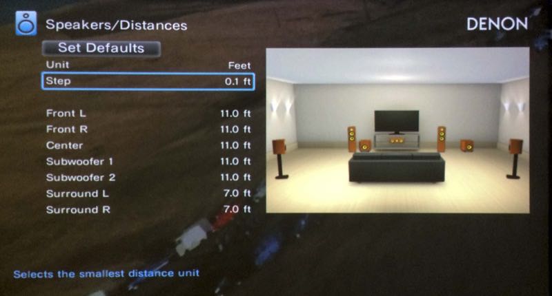 AVR-X7200W speaker distances